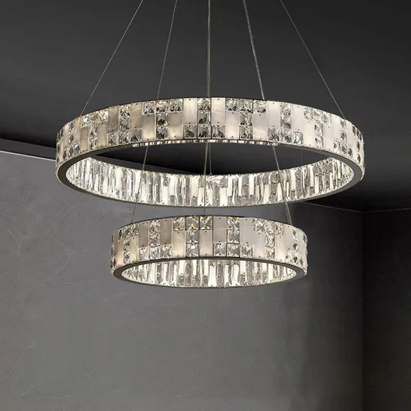 Crystal Lustre Circle Chandelier LED Lights - Modern Luxury Minimalism décor