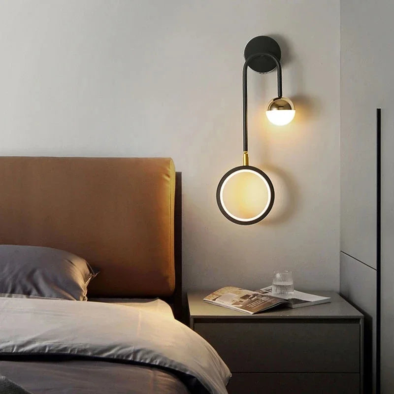 Modern Round Ball Led Wall Light for Headboards and Living Room