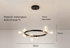 Glass Chandelier G9 Hanging Light for Living Room Bedroom Decor