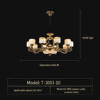 Jade Zinc Alloy Chandelier for Living Room, Restaurant, Hall - Elegant Chinese Design