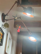 Vintage Iron Wall Sconce Lighting, E27 LED, Black Rustic Arm Wall Lights