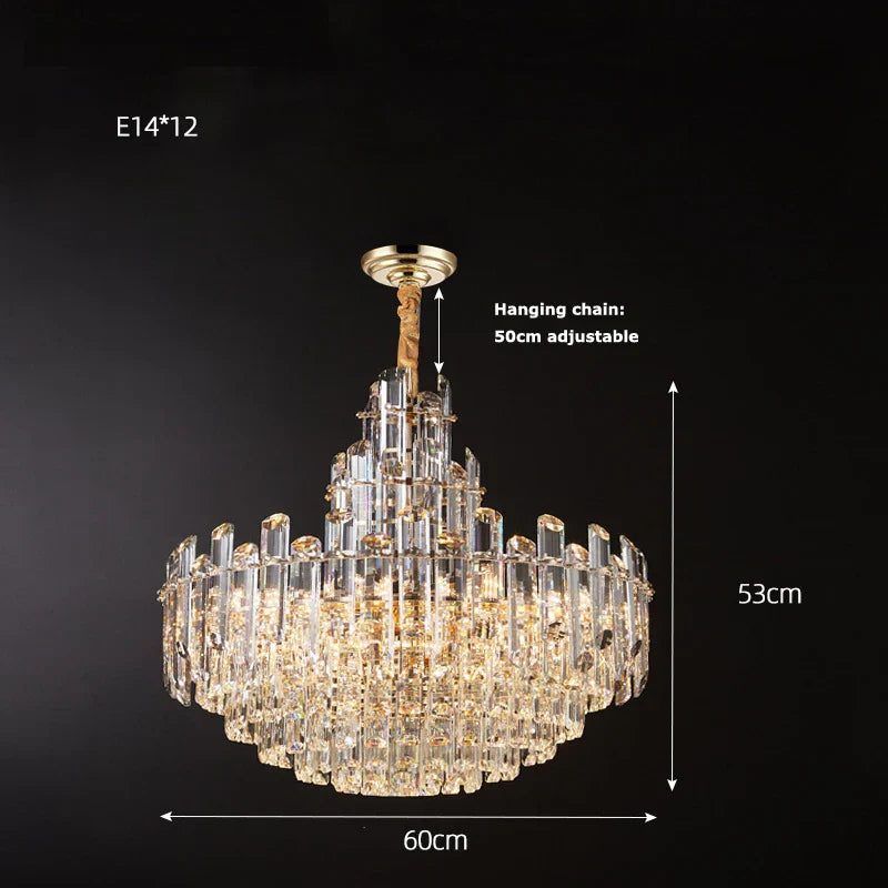 Modern Luxury Crystal Chandelier for Duplex Living Room, Dinning Decor Suspended Light