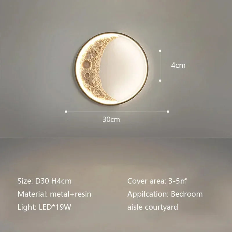 Moon LED Wall Lamp Modern Simple Home Decor Indoor Lighting Sconce