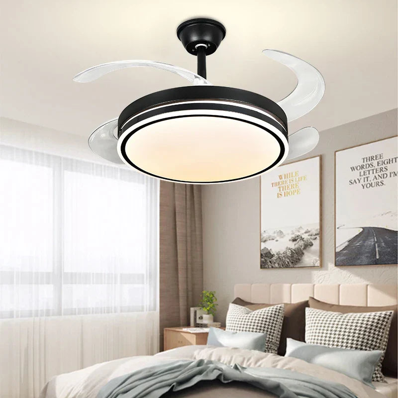 LED Invisible Fan Lamp Modern Ceiling Chandelier for Living Room Bedroom