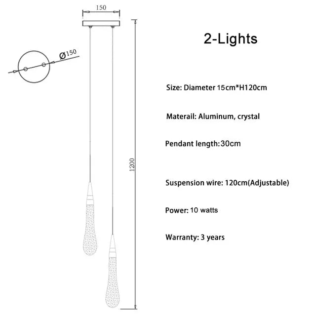 Crystal LED Chandelier: Modern Loft Art Pendant Lighting for Restaurant, Bar, Staircase