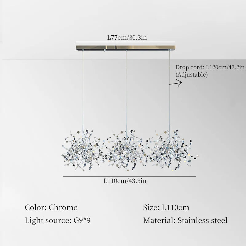 Stainless Steel Hanging Lamps for Ceiling Bar Pendant Lights Restaurant Luxury Chandelier