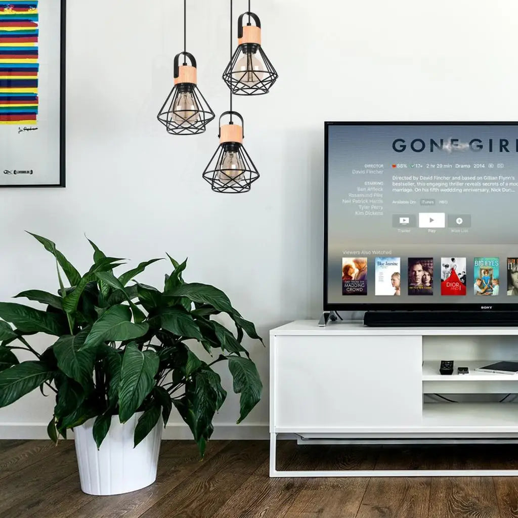 Modern Wood Pendant Light Fixture for Living Dining Kitchen Bedroom