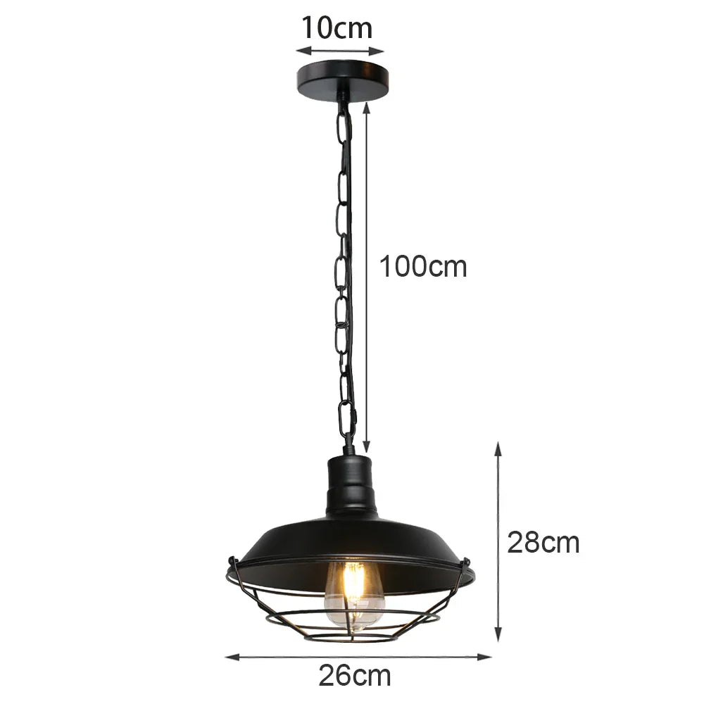 Loft Pendant Light Industrial Hanging Lamp Nordic Retro Home Decor E27