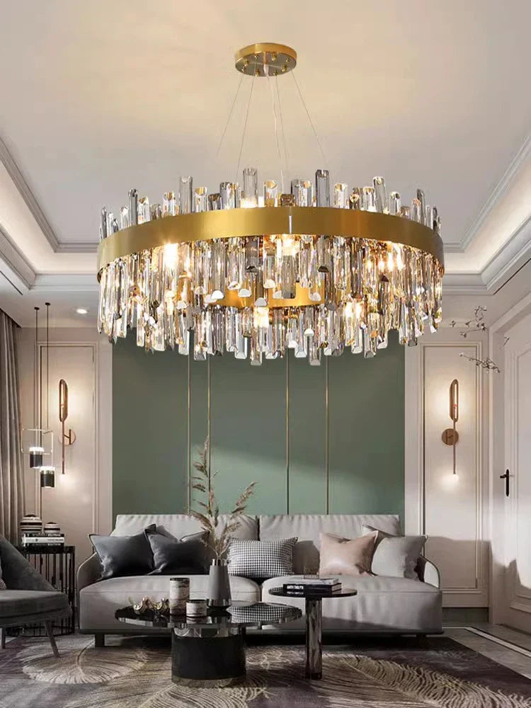 Crystal LED Pendant Light Chandelier for Living Dining Bedroom Luxe Decor