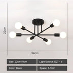 Sputnik Ceiling Chandelier: Modern Nordic Semi Flush Mount Lighting Fixture