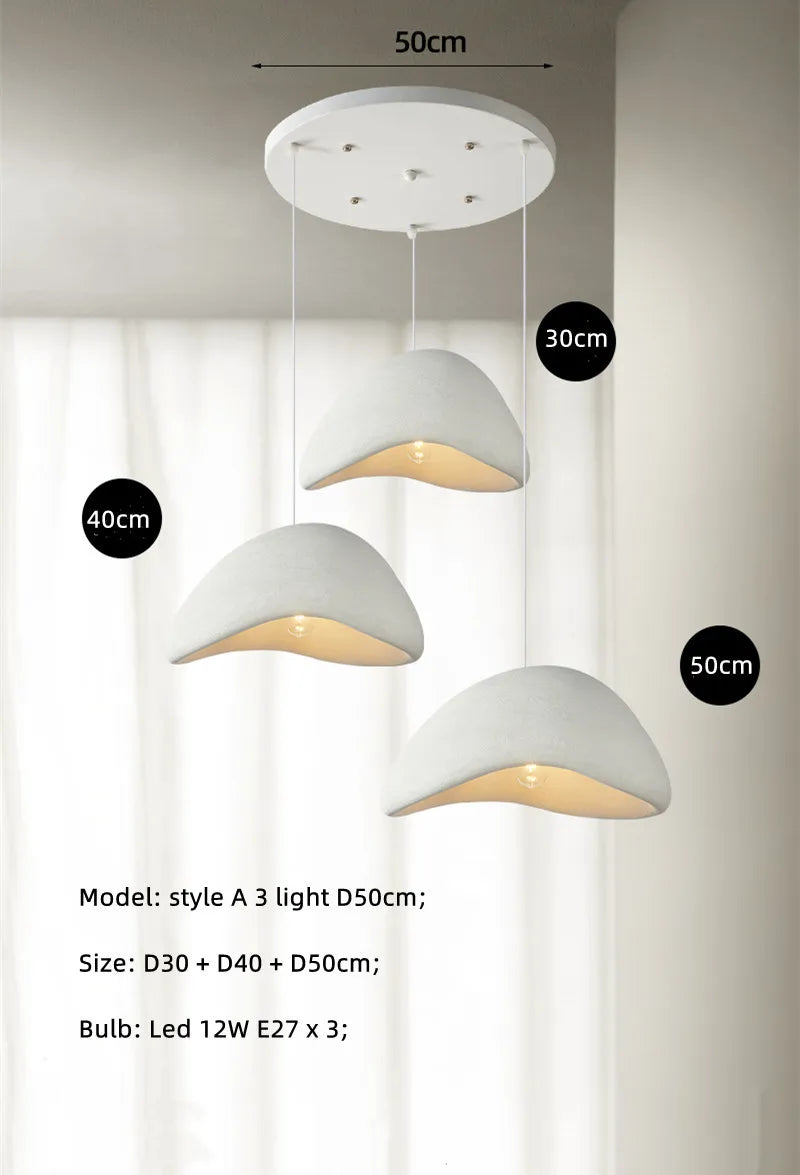 Nordic Cream Style Wabi Sabi LED Pendant Light - Retro Loft Design