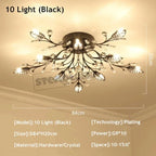 Crystal Ceiling Chandelier LED Light Fixture for Living Room Bedroom Kitchen