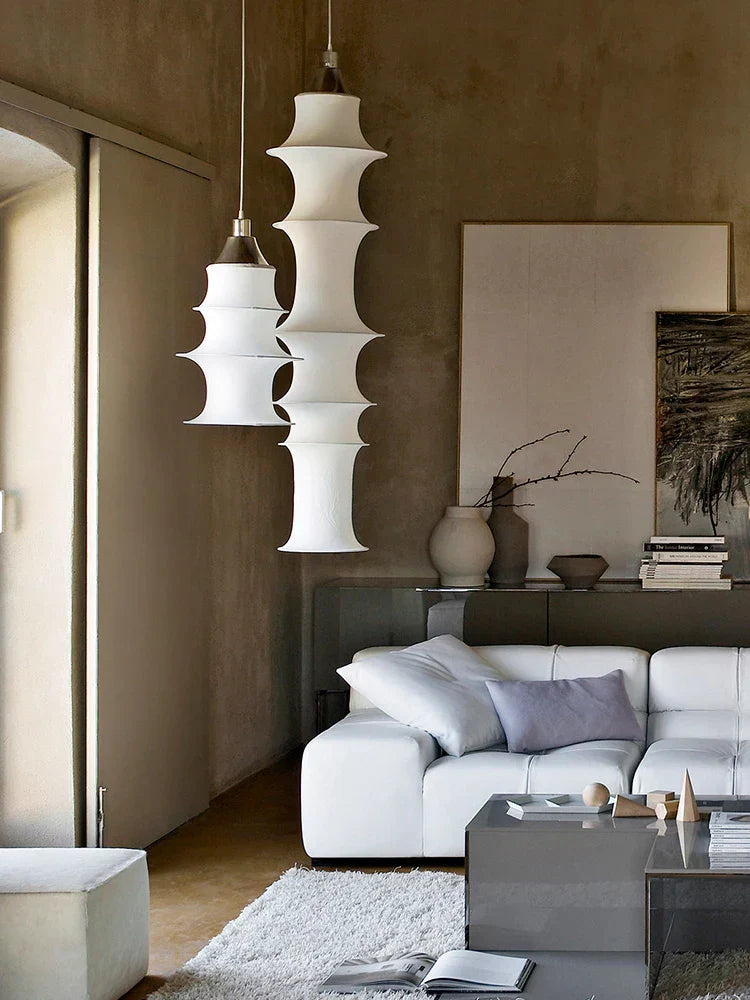 Wabi Sabi Cloth Ceiling Lamp: Japan-inspired Pendant Light for Stylish Home Decor