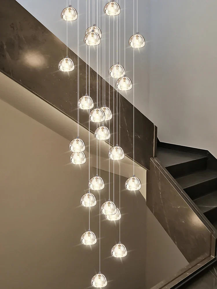 Luxury Spiral Staircase Chandelier LED Pendent Lamp for Stylish Living Room