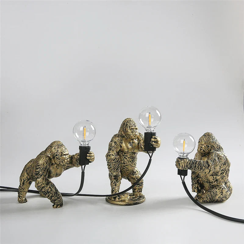 Nordic King Kong Resin Floor Lamp: Modern, Customizable LED Animal Light