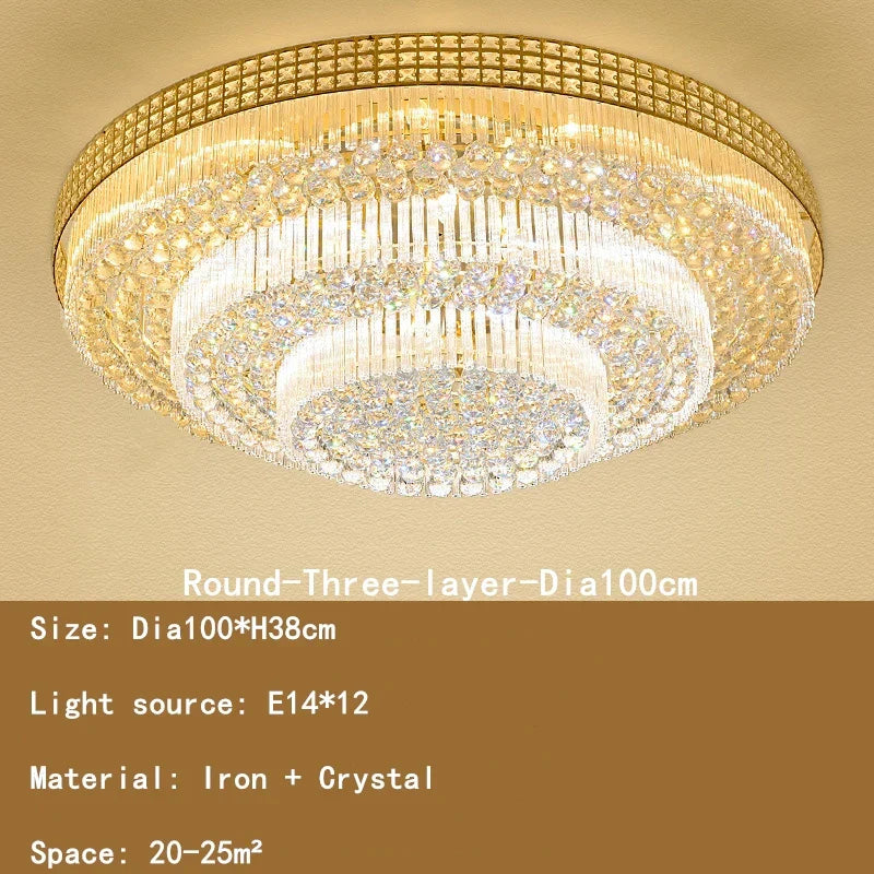 Crystal LED Chandelier: Light Luxury Ceiling Lamps for Living Room, Bedroom, Kitchen, Hotel