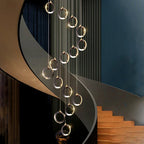 Crystal Chandelier Stair Pendant, Modern Living Room Lighting, Interior Home Decoration