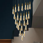 Gold Drop Design LED Crystal Chandelier for Staircase & Lobby