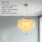 Gold Shell Chandelier Lanterns for Living Room, Restaurant, and Bedroom