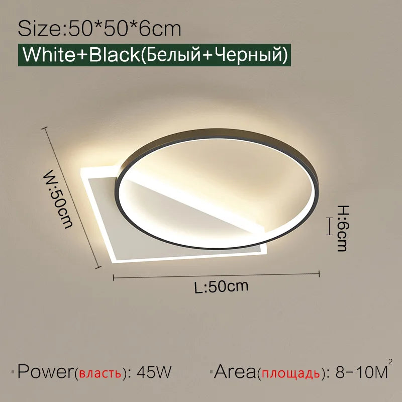 Geometric LED Ceiling Lamp | Modern Nordic Bedroom Study Light