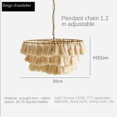 Bohemian Vintage Fela Tassel Handwoven Chandelier LED Home Decoration Light