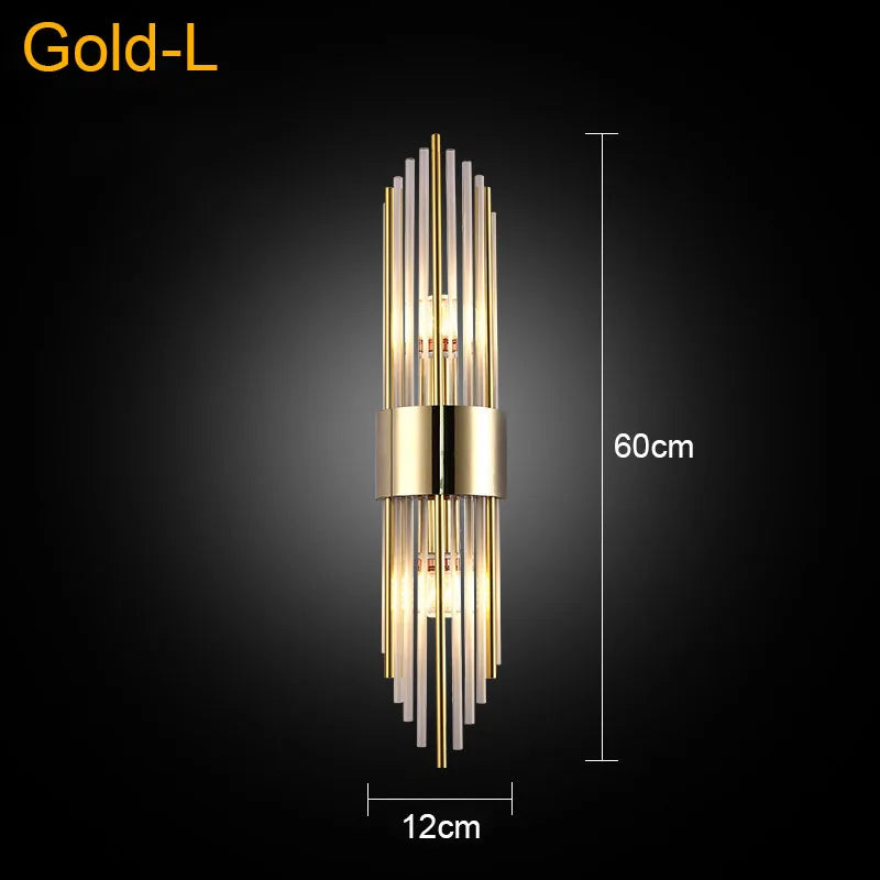 Crystal Wall Lamp: Elegant LED Indoor Lighting for Living Room, Bedroom, Hotel, and TV Background