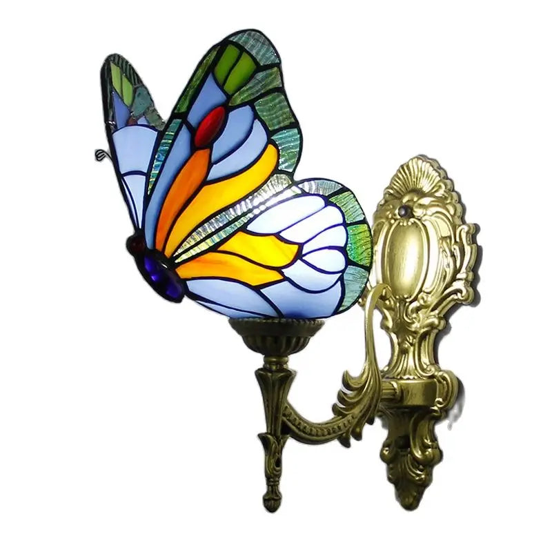 Butterfly Stained Glass Wall Sconces for Home Living Room Bedroom Lighting