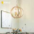 Gold Globe Chandelier Pendant Light for Living Room & Dining Room
