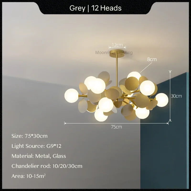 Glass Hanging Ceiling Lamp for Kids Room, Living Room, Bedroom - Modern Chandelier & Home Decor