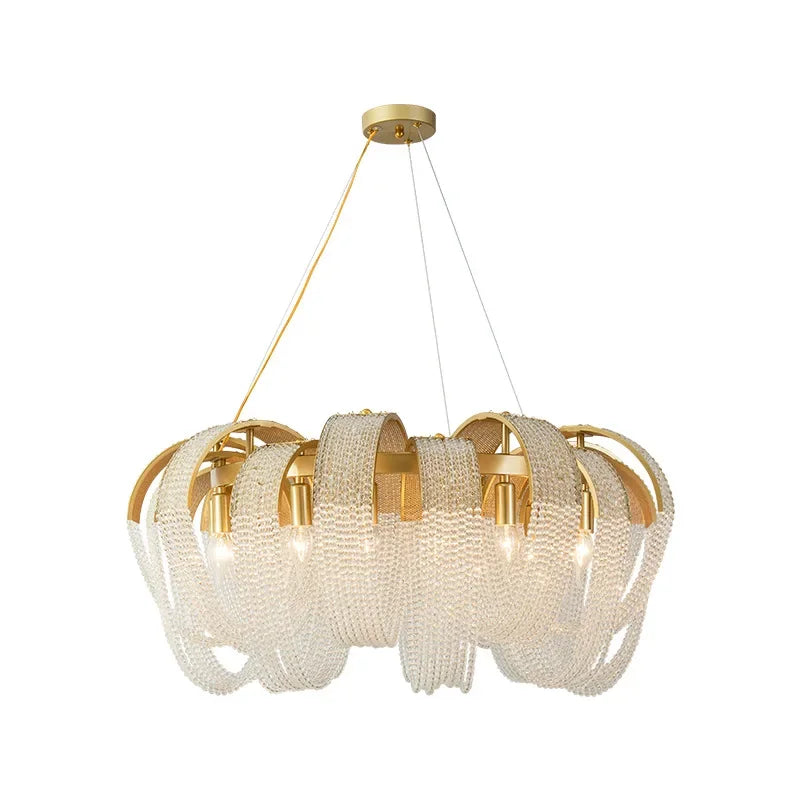 Tassel Crystal Chandelier: Luxe Lighting for Home, Restaurant, Hotel Decor
