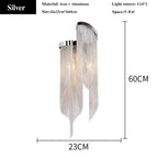 Luxury Silver & Gold Tassel Wall Sconces for Modern Living Room & Hotel Bedroom