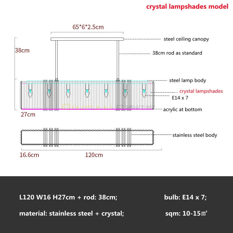 Crystal LED Chandelier: Modern Luxury Dining Room Kitchen Lighting Fixtures