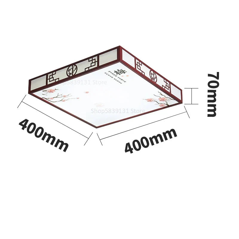 Mahogany LED Ceiling Lamp Minimalism Round/Square Interior Lighting for Living Room & Dining Room