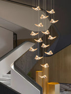 Butterfly Chandelier Staircase Suspended Loft Pendant Light for Living Room & Hallway