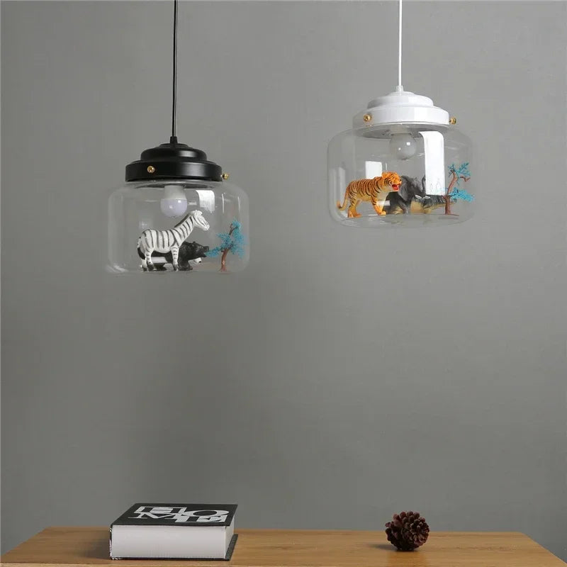 Nordic Cartoon LED Pendant Lights: Cute Animal Design for Kids Room, Bedroom Decor