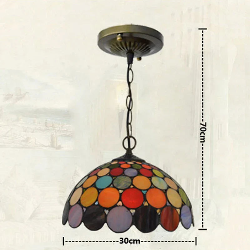 Tiffany Pendant Lamp: Colorful Retro Decor Chandeliers for Dining & Bedroom Lighting