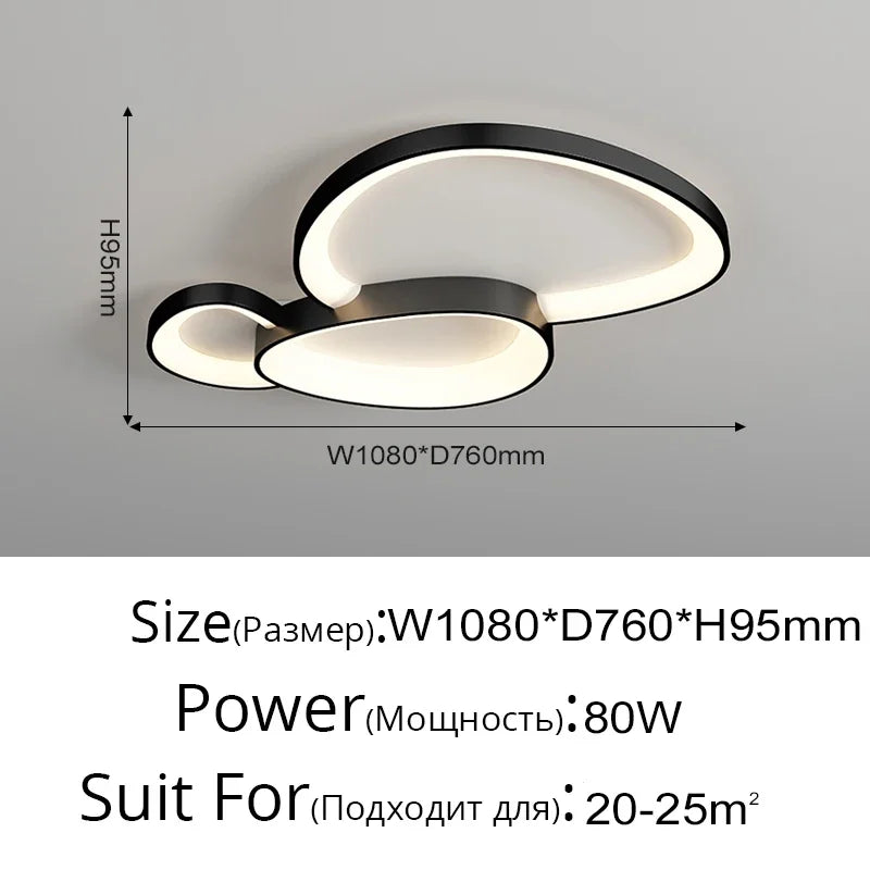 LED Ceiling Chandelier Lights with Remote Control for Living Room, Bedroom, Dining Room