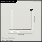 Minimalist Linear Pendant Light for Modern Living Room, LED Restaurant Chandelier