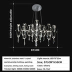Crystal Chandelier Ceiling Pendant Light for Living Dining Bedroom Home Lighting