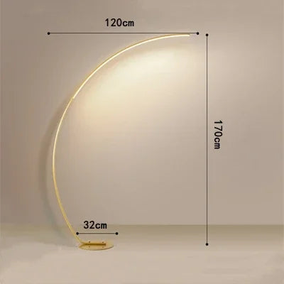 Arc Shape LED Floor Lamp with Remote Control for Modern Living Room Decor