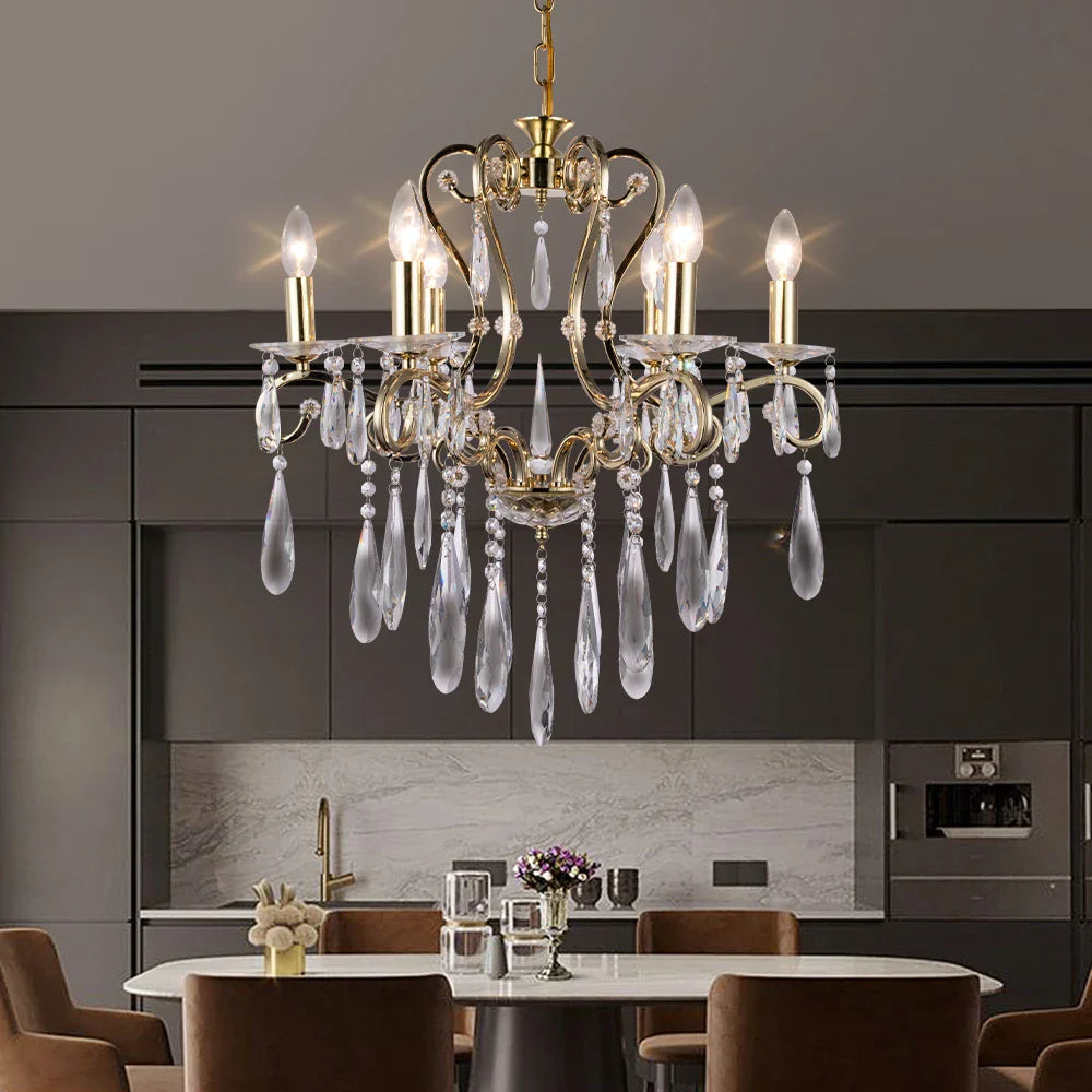 Crystal LED Chandelier for Kitchen Dining Living Bedroom Room