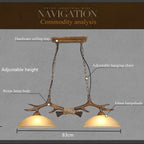 Retro Antlers Chandelier: Resin Restaurant and Cafe LED Lighting Fixture