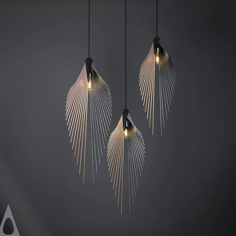 Leaf Chandelier LED Pendant Light Modern Minimalist Hanging Lamp for Home Decor