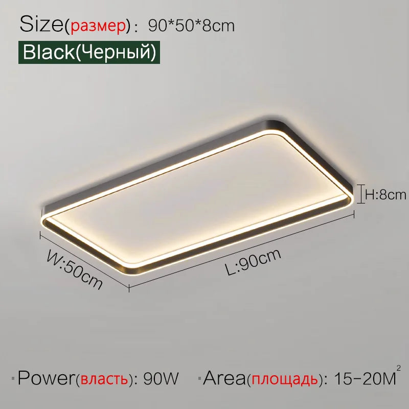 Square Ceiling Lamp | Modern Nordic LED Bedroom Master Light