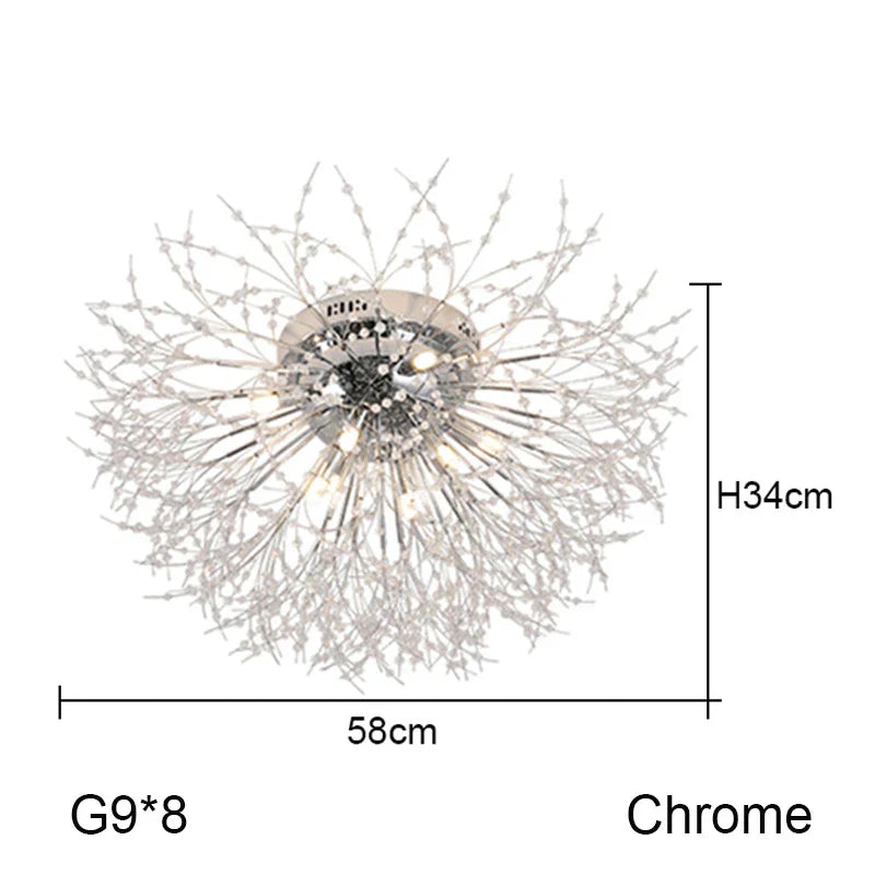 Dandelion Chandelier: Nordic Minimalist Wrought Iron LED Indoor Light for Living Room