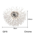 Dandelion Chandelier: Nordic Minimalist Wrought Iron LED Indoor Light for Living Room