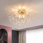 Nordic Dandelion Crystal Ceiling Lamp for Bedroom Living Room Dining Room
