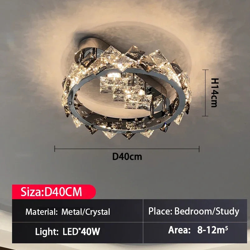 Crystal Ceiling Light: Modern LED Warmth for Living Room & Bedroom