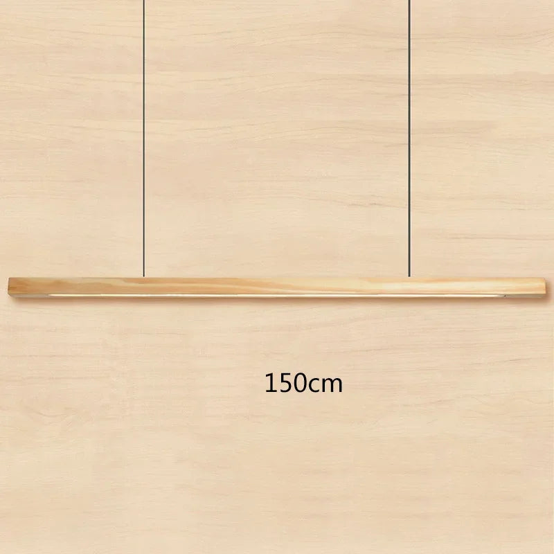 Black Walnut Dining Pendant Light: Simple Log Strip Design for Dining Room, Office