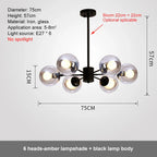 Glass Ball LED Chandelier for Bedroom and Dining Room